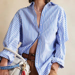 Sabine Tailored Stripe Shirt Oxford Stripe Blue
