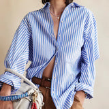 Sabine Tailored Stripe Shirt Oxford Stripe Blue