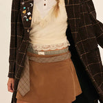 Paradise Found Suede Skort Caramel Cafe