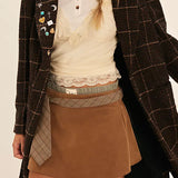Paradise Found Suede Skort Caramel Cafe