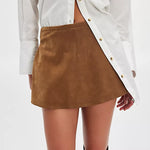 Paradise Found Suede Skort Caramel Cafe