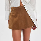 Paradise Found Suede Skort Caramel Cafe