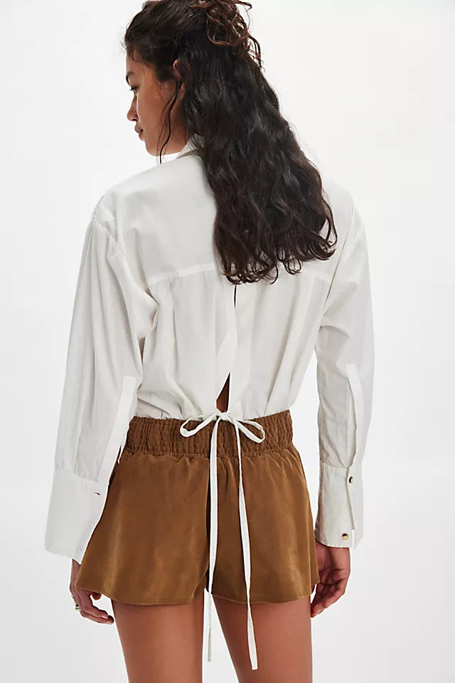 Paradise Found Suede Skort Caramel Cafe