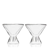 Viski Double Walled Stemless Martini Glasses - Set of 2