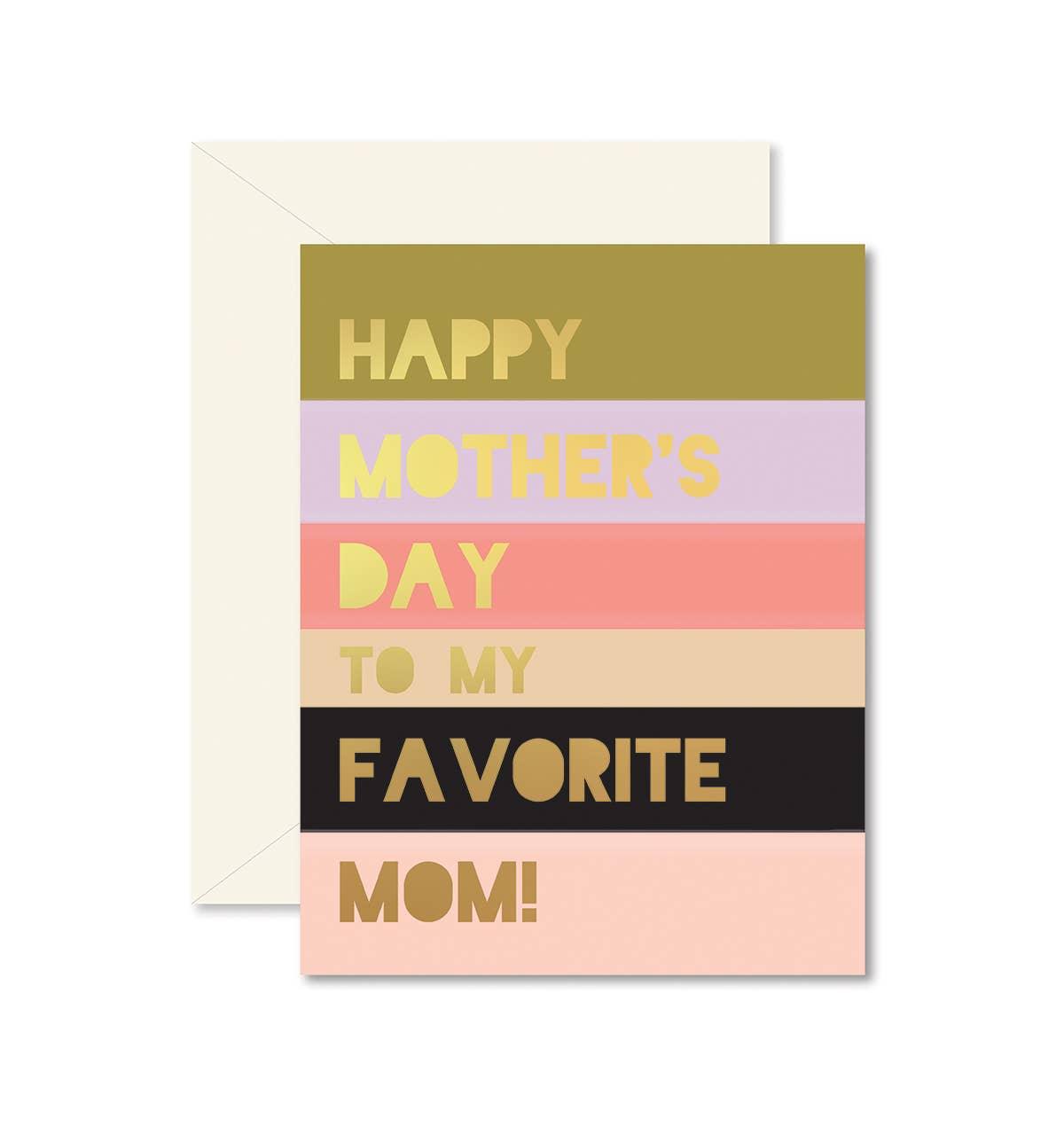 Colorblock Favorite Mom Greeting Card