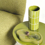 Khaki tiled vase mm D10.5 H23cm