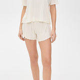Pointelle Short Sleeve Tee Ivory