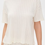 Pointelle Short Sleeve Tee Ivory