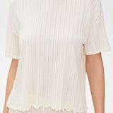 Pointelle Short Sleeve Tee Ivory