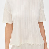 Pointelle Short Sleeve Tee Ivory
