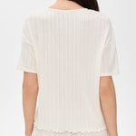 Pointelle Short Sleeve Tee Ivory