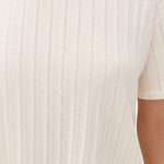 Pointelle Short Sleeve Tee Ivory