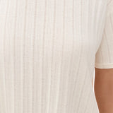 Pointelle Short Sleeve Tee Ivory