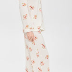 Gisele Printed Long Pj Set Floral Bloom Ivy/Vanilla Cream