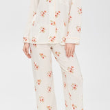 Gisele Printed Long Pj Set Floral Bloom Ivy/Vanilla Cream