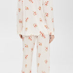 Gisele Printed Long Pj Set Floral Bloom Ivy/Vanilla Cream