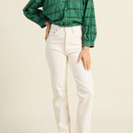 Mena Blouse Emerald Eyelet