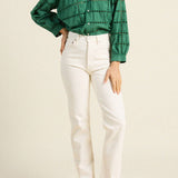 Mena Blouse Emerald Eyelet