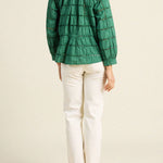 Mena Blouse Emerald Eyelet