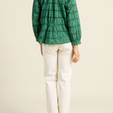 Mena Blouse Emerald Eyelet