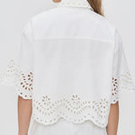 Embroidered Shirt and Strapless Top Set