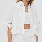 Embroidered Shirt and Strapless Top Set