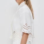 Embroidered Shirt and Strapless Top Set