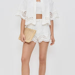 Embroidered Shirt and Strapless Top Set