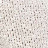 Linen Open Knit Cropped V-Neck Cardigan Off White