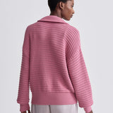 Tara Pointelle Half Zip Foxglove