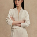 The Wide Leg Pant 28 Ivory Marl