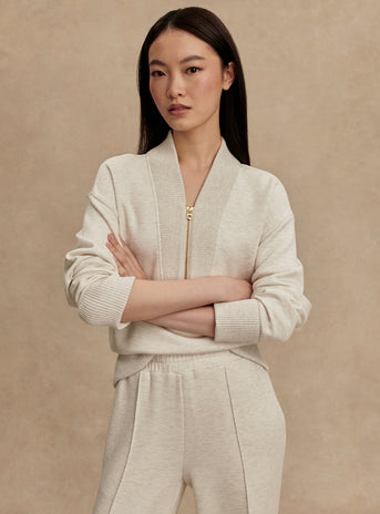 The Wide Leg Pant 28 Ivory Marl