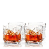 Viski Deco Beau Crystal Lowball Tumblers - Set of 4