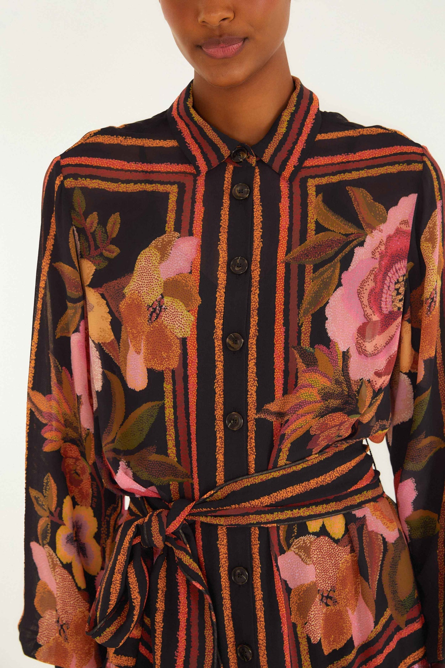 Chenille Flowers Black Mini Dress