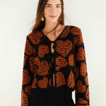 Leopard Hearts Knit Cardigan