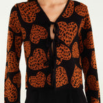 Leopard Hearts Knit Cardigan