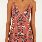 Floral Beauty Tapestry Sleeveless Slip Maxi Dress