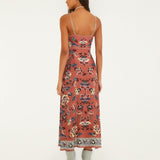 Floral Beauty Tapestry Sleeveless Slip Maxi Dress