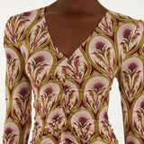 Garden Medal Long Sleeve Jersey Blouse