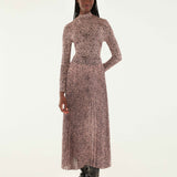 Baby Leopard Pink Pleated Maxi Skirt