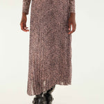 Baby Leopard Pink Pleated Maxi Skirt