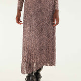 Baby Leopard Pink Pleated Maxi Skirt