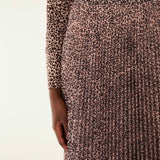 Baby Leopard Pink Pleated Maxi Skirt