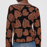 Leopard Hearts Knit Cardigan