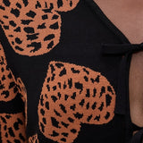 Leopard Hearts Knit Cardigan