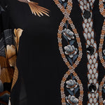 Snake Floral Black Button Up Shirt