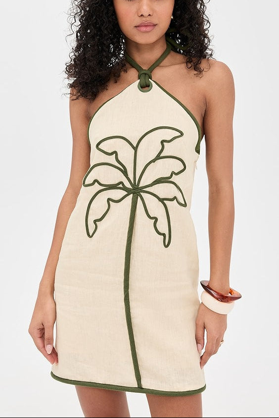 Sand Coconut Sleeveless Mini Dress