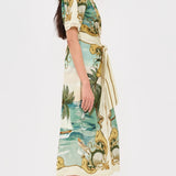 Royal Sea Multicolor Midi Dress