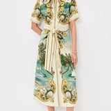 Royal Sea Multicolor Midi Dress