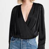 The Date Blouse Thong Bodysuit